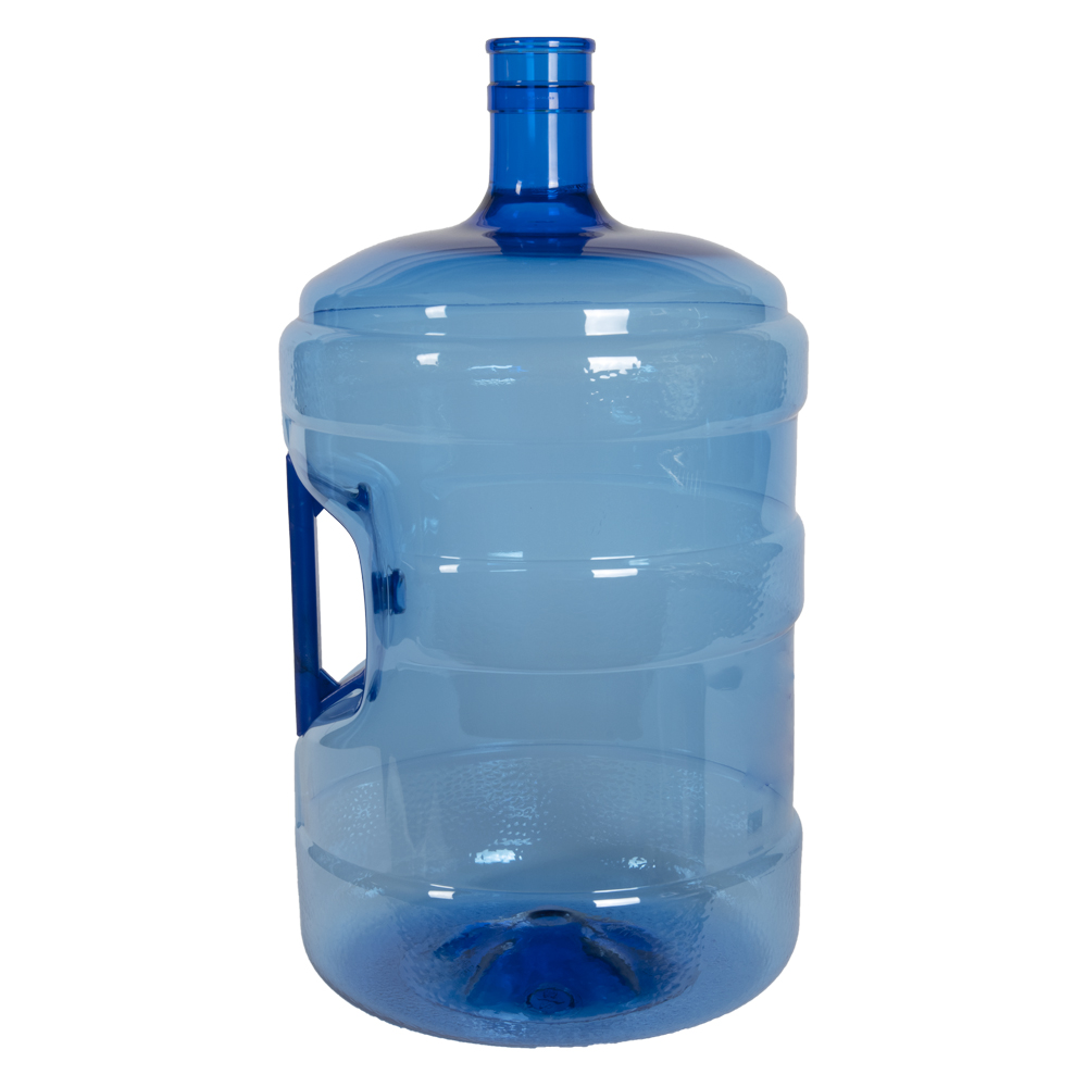 5 Gallon Blue PET Water Jug with Handle & 55mm Neck (Cap Sold Separately)